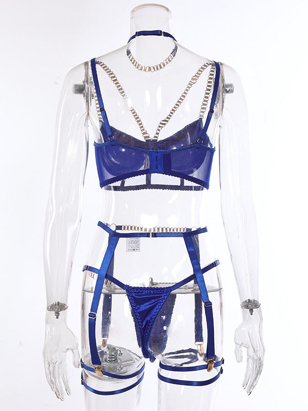 Shecharme Plain Lace Condole Belt Chain Sexy Matching Sets