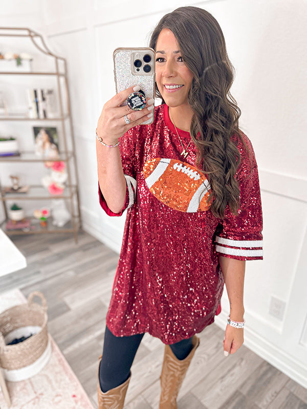 Shecharme Friday Night Lights Sequin Football Dress